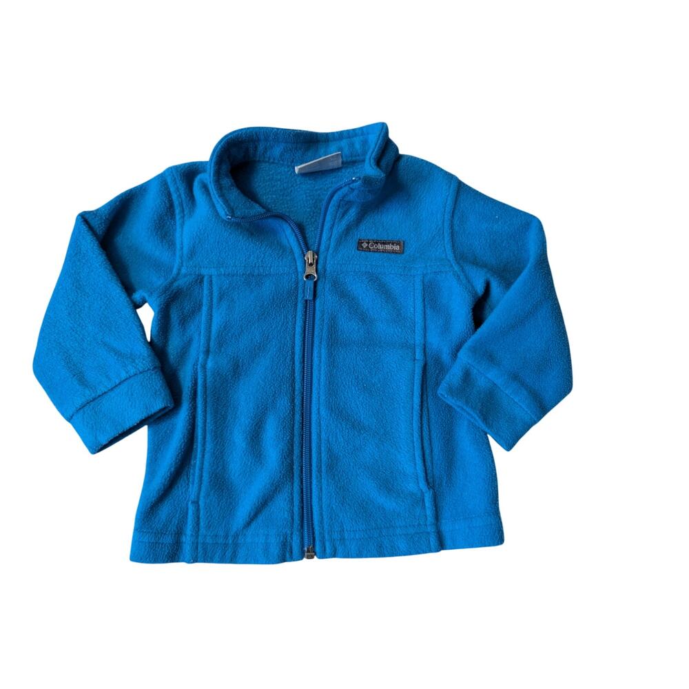 Columbia Baby Blue Fleece Full Zip Jacket Outdoor Toddler Coat Size 12-18 Months